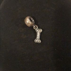 Dog bone Pandora Charm with writing “I <3 my dog”